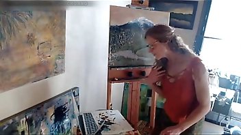 Twitch Streamer Flashing Boobs while Painting Art OH BOY!!!